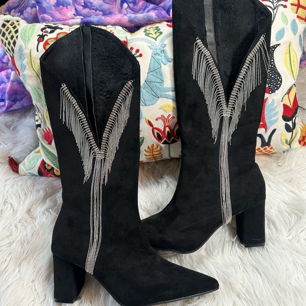 Rhinestone Fringe Cowgirl Boots - Picture 9 of 14